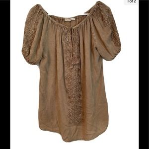 Solataire Womens Shortsleeve Top, Size S, Embroidered, Never worn.